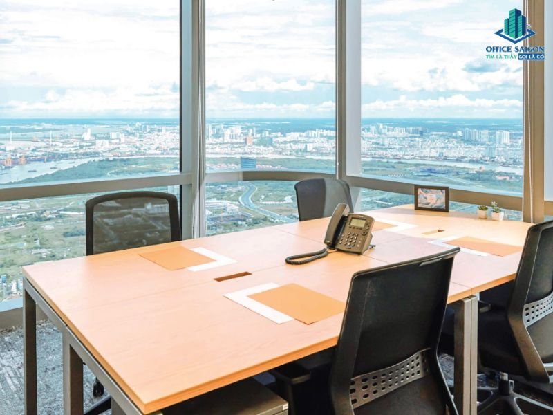 View over Ho Chi Minh City's District 1 from a high-floor meeting room